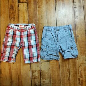 Oshkosh shorts 2T bundle Levis plaid red blue summer cotton adjustable waist